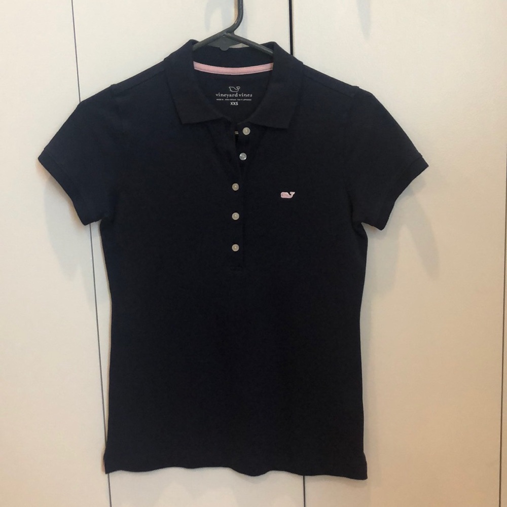 Vineyard Vines Navy with Light Pink Polo